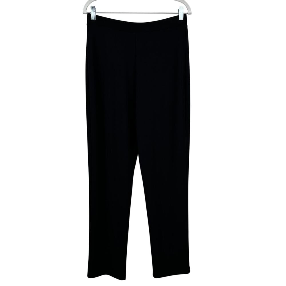 Sympli Trouser Pant Jersey Knit Straight Leg Pull On 10 Black Travel Minimalist